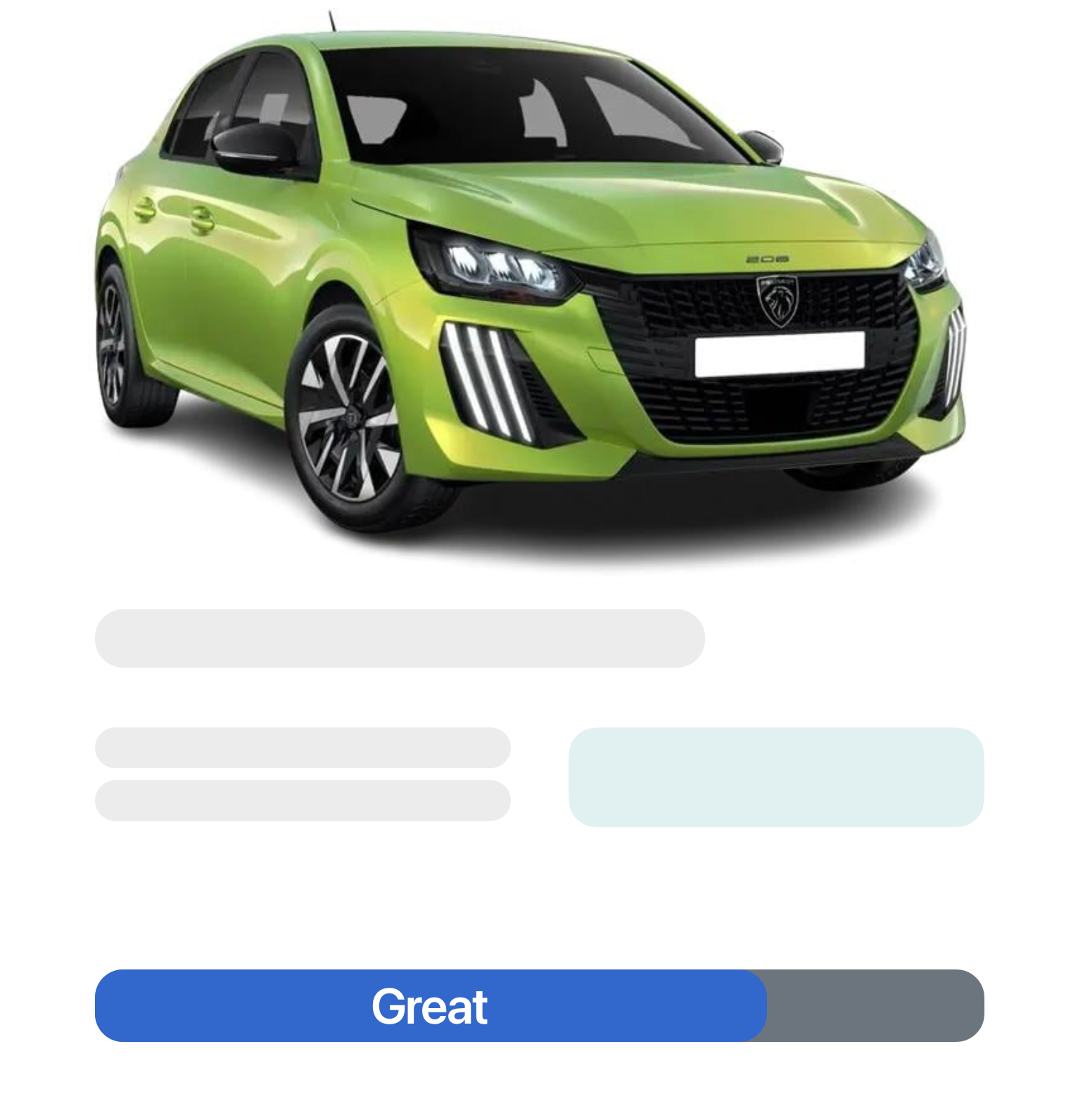 Value rating card showing a Great score